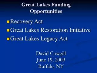 Great Lakes Funding Opportunities
