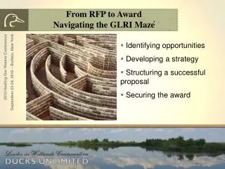 From RFP to Award Navigating the GLRI Maze