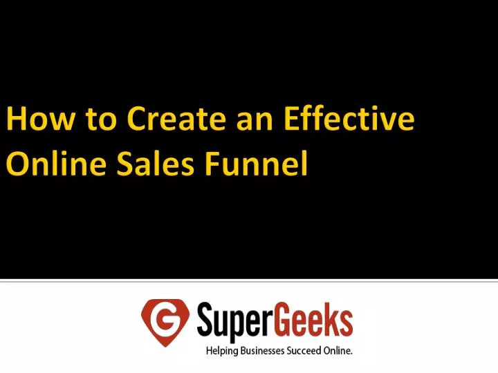 how to create an effective online sales funnel