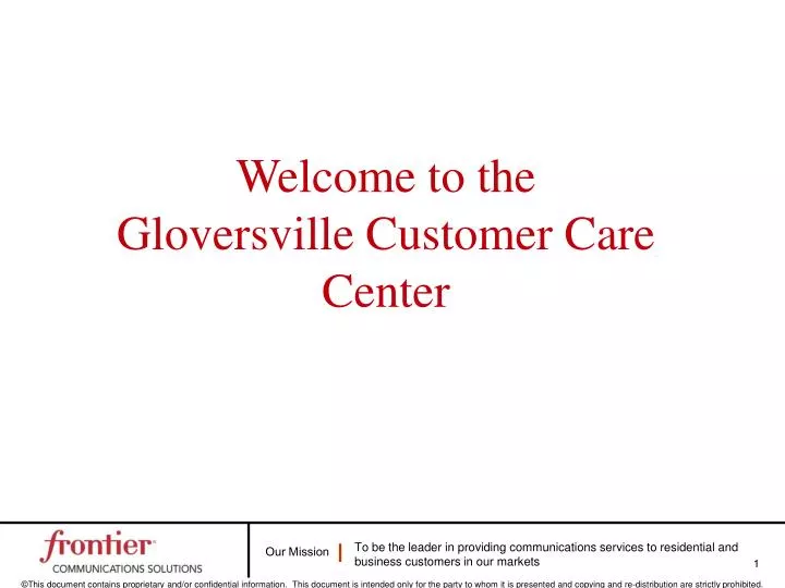 welcome to the gloversville customer care center
