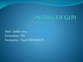 installer glpi