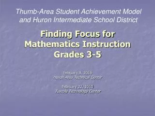 Finding Focus for Mathematics Instruction Grades 3-5
