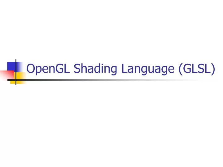 opengl shading language glsl