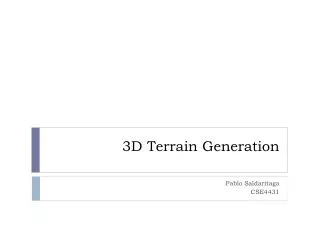 3D Terrain Generation