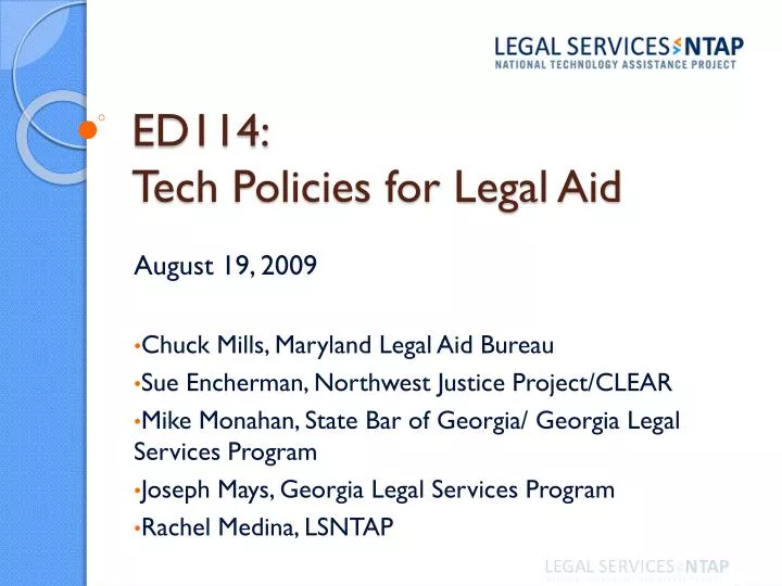 ed114 tech policies for legal aid