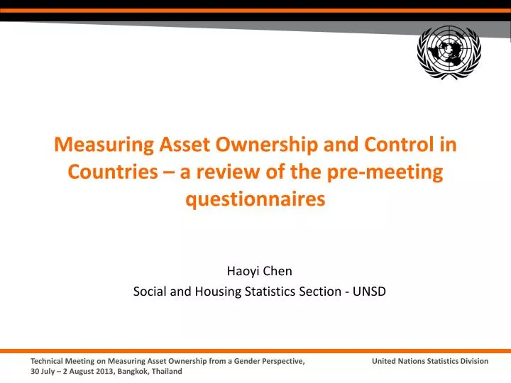 measuring asset ownership and control in countries a review of the pre meeting questionnaires