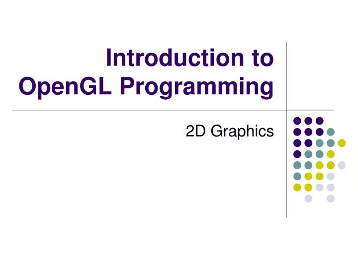 introduction to opengl programming