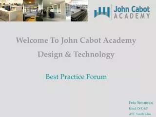 Welcome To John Cabot Academy Design &amp; Technology