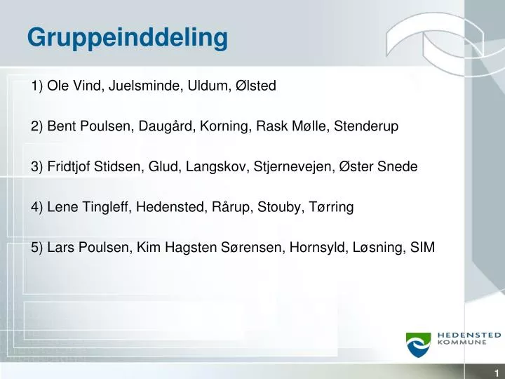 gruppeinddeling