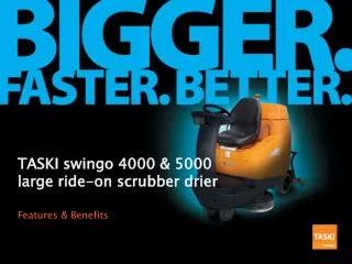 TASKI swingo 4000 &amp; 5000 large ride-on scrubber drier