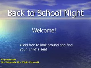 Back to School Night