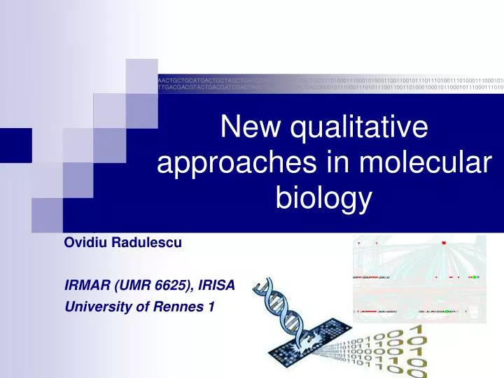 new qualitative approaches in molecular biology