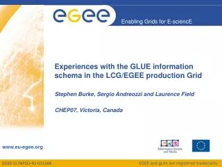 Experiences with the GLUE information schema in the LCG/EGEE production Grid