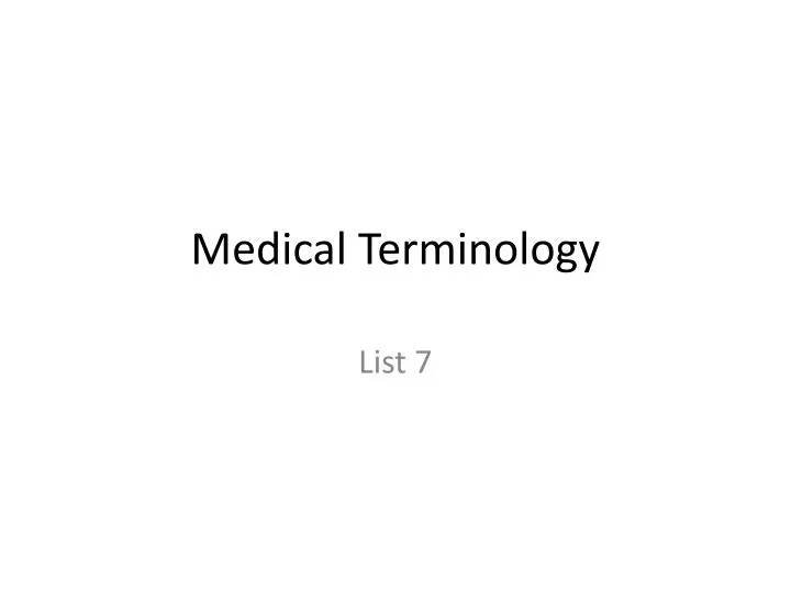 medical terminology