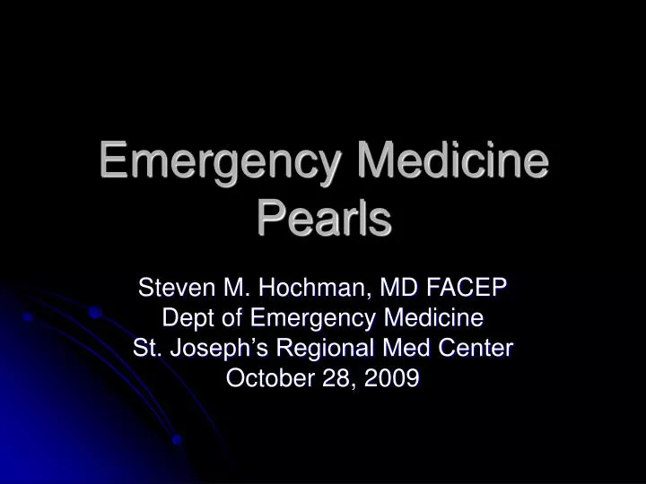 emergency medicine pearls