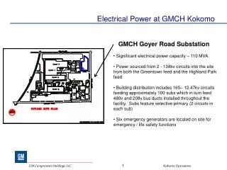 Electrical Power at GMCH Kokomo