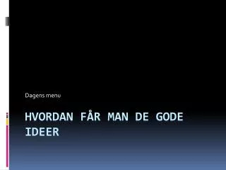 dagens menu