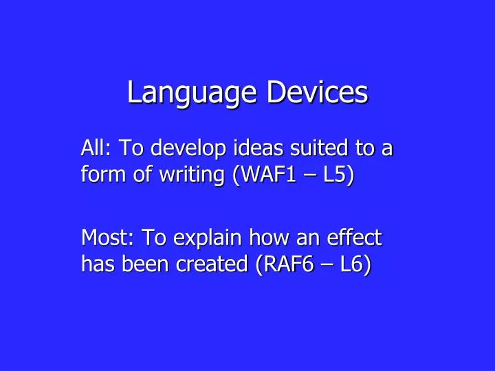 language devices