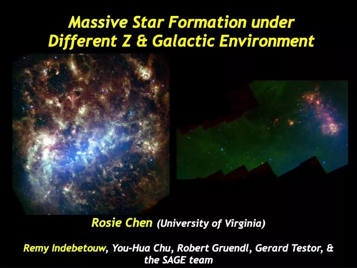 massive star formation under different z galactic environment