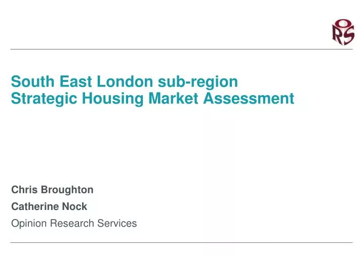 south east london sub region strategic housing market assessment