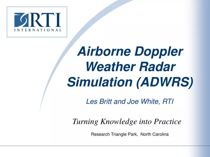 airborne doppler weather radar simulation adwrs