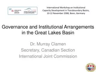 Governance and Institutional Arrangements in the Great Lakes Basin