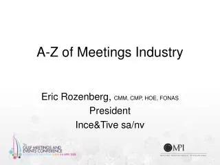 A-Z of Meetings Industry