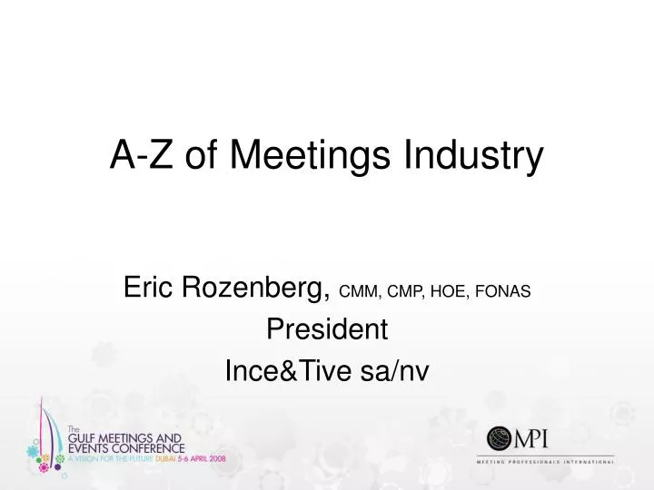 a z of meetings industry