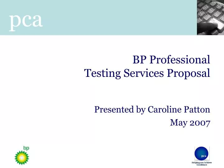 bp professional testing services proposal