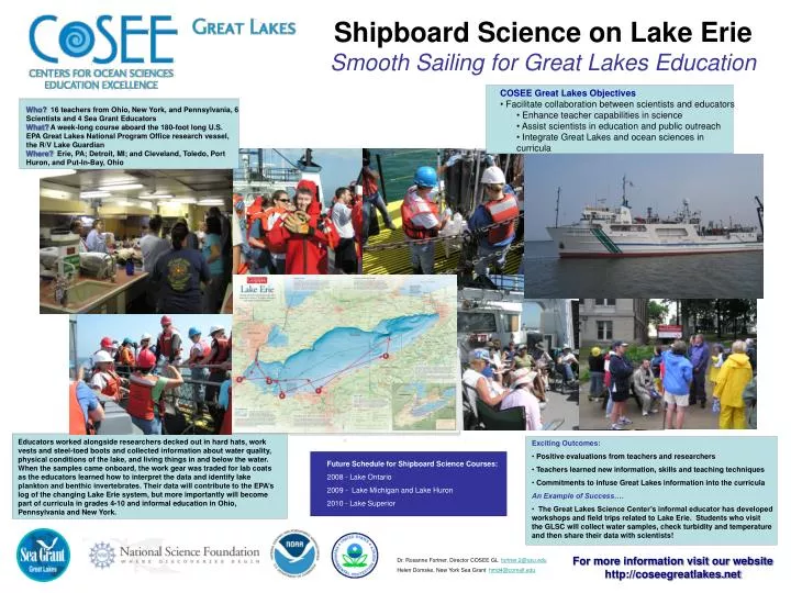 shipboard science on lake erie smooth sailing for great lakes education