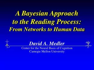 A Bayesian Approach to the Reading Process: From Networks to Human Data