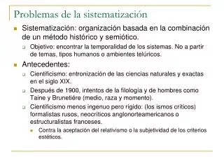 problemas de la sistematizaci n