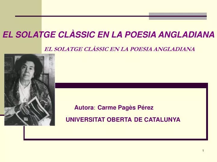 el solatge cl ssic en la poesia angladiana