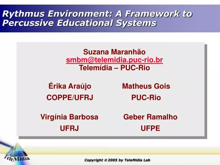 rythmus environment a framework to percussive educational systems