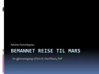 nasas fremtidsplan