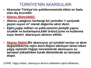 t rk ye n n akarsulari
