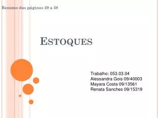 estoques
