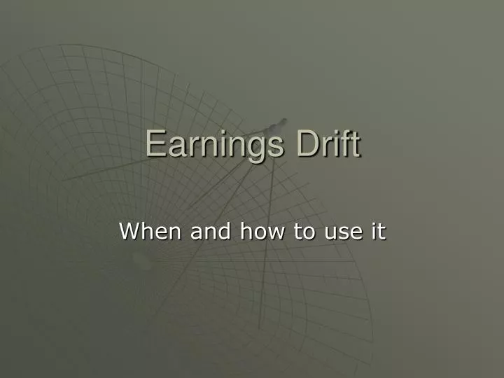 earnings drift