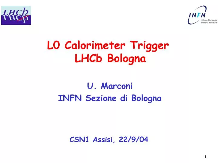 l0 calorimeter trigger lhcb bologna