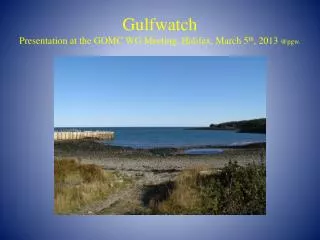 Gulfwatch Presentation at the GOMC WG Meeting, Halifax, March 5 th , 2013 @ pgw .
