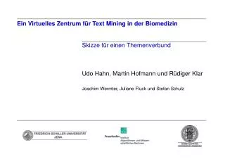 ein virtuelles zentrum f r text mining in der biomedizin