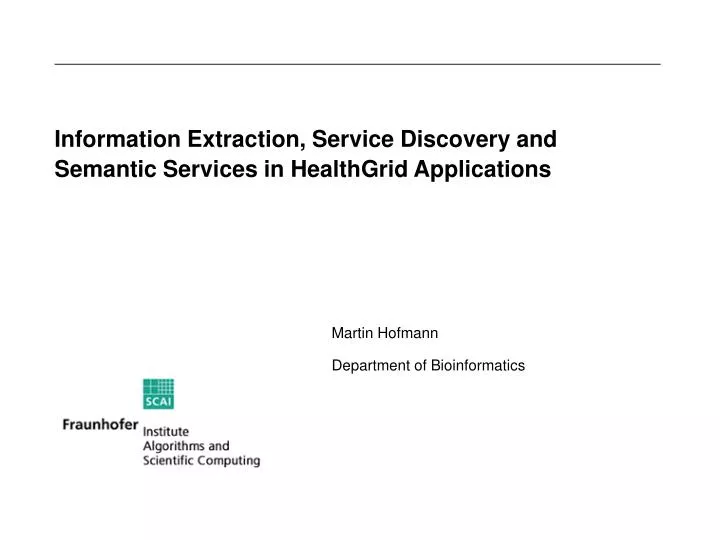 information extraction service discovery and semantic services in healthgrid applications