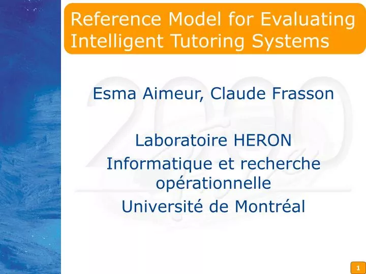 reference model for evaluating intelligent tutoring systems