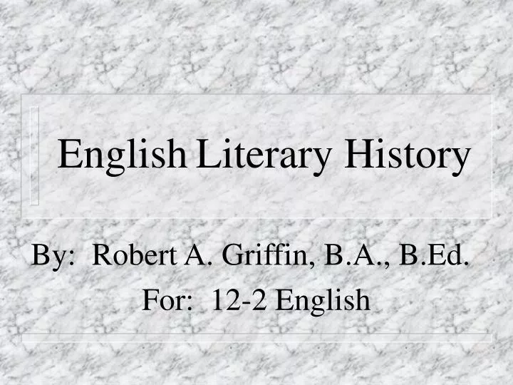 english literary history
