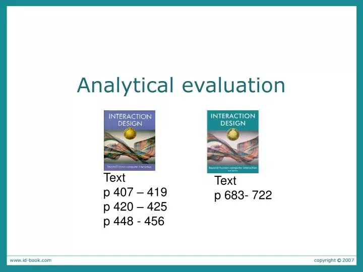 analytical evaluation