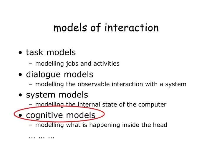 models of interaction