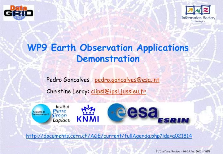 wp9 earth observation applications demonstration