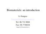 Biomaterials: an introduction - slide 1