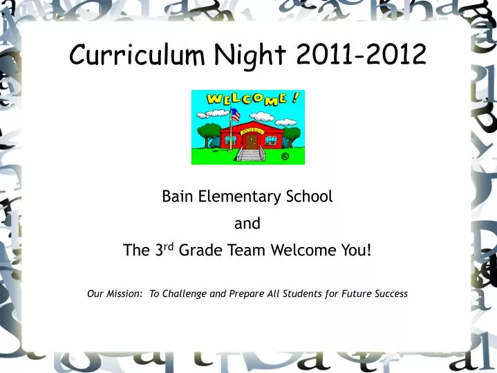 curriculum night 2011 2012