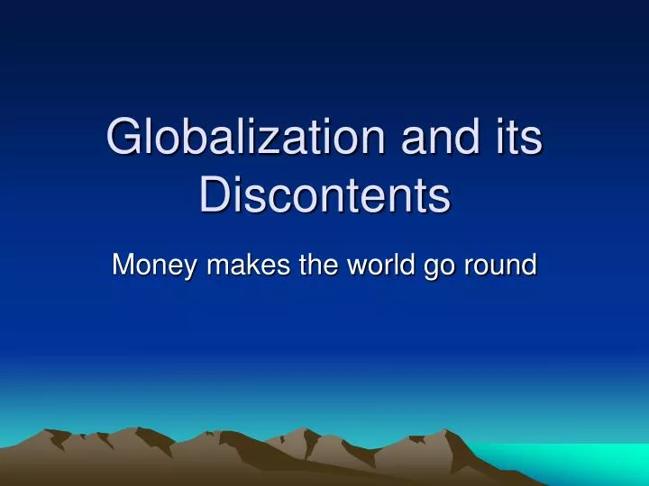 globalization and its discontents